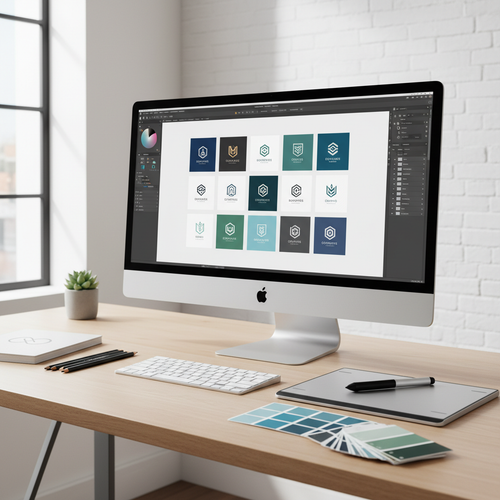 Generate a listing photo for the my service " Custom Logo Design Service "